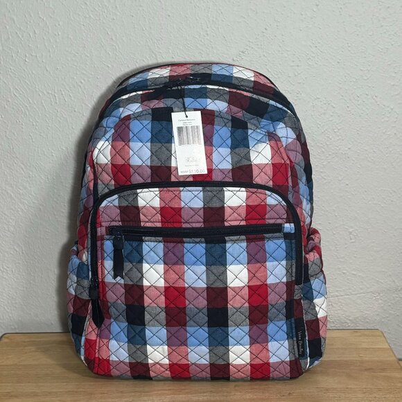 Vera Bradley Campus Backpack Patriotic Plaid NWT - Picture 1 of 11